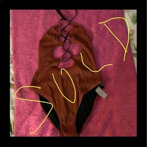 PRICE FIRM Urban Outfitters terra cotta swimsuit